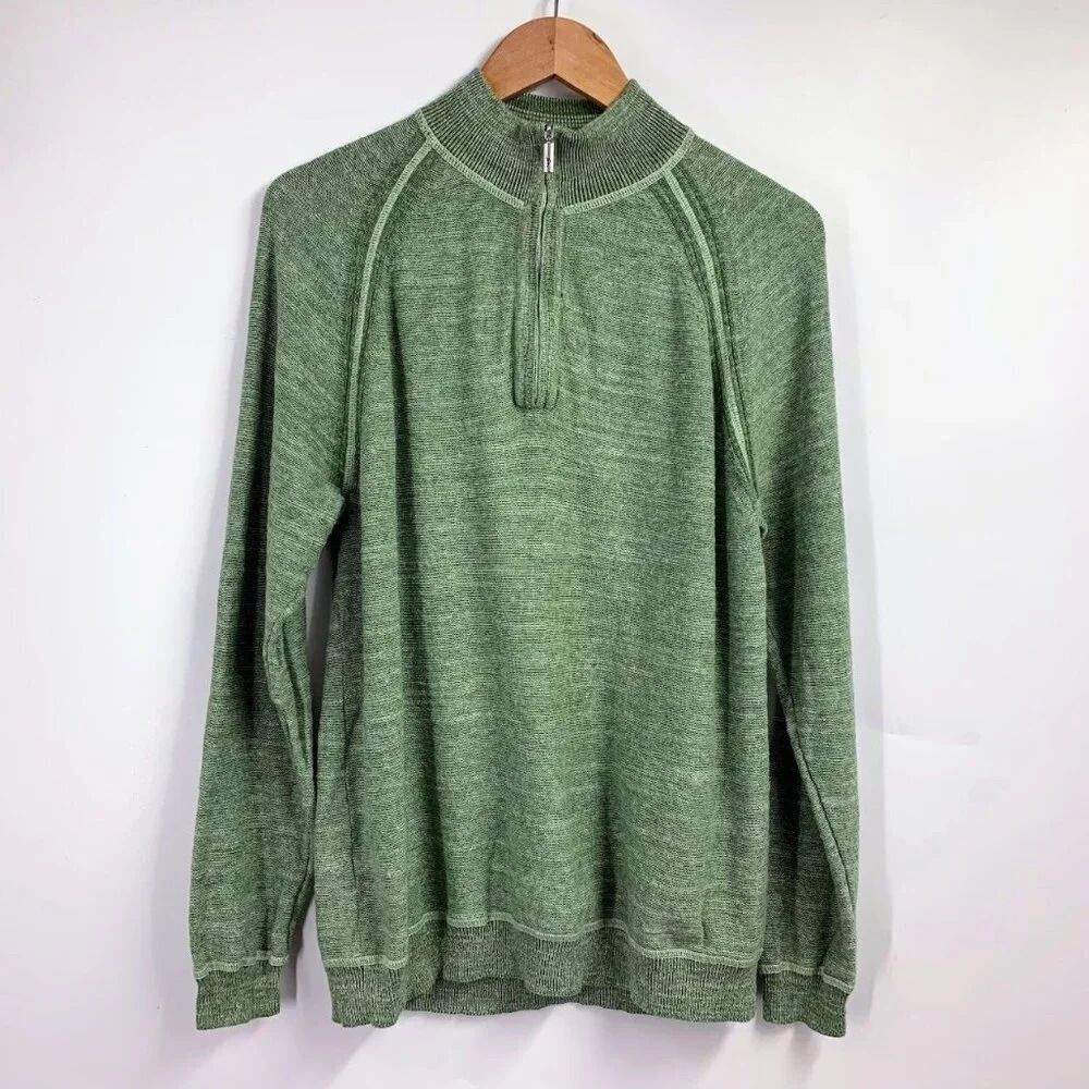 tommy Bahama Men's Sandy Bay Reversible Half-Zip Long Sleeve Sweater Size L